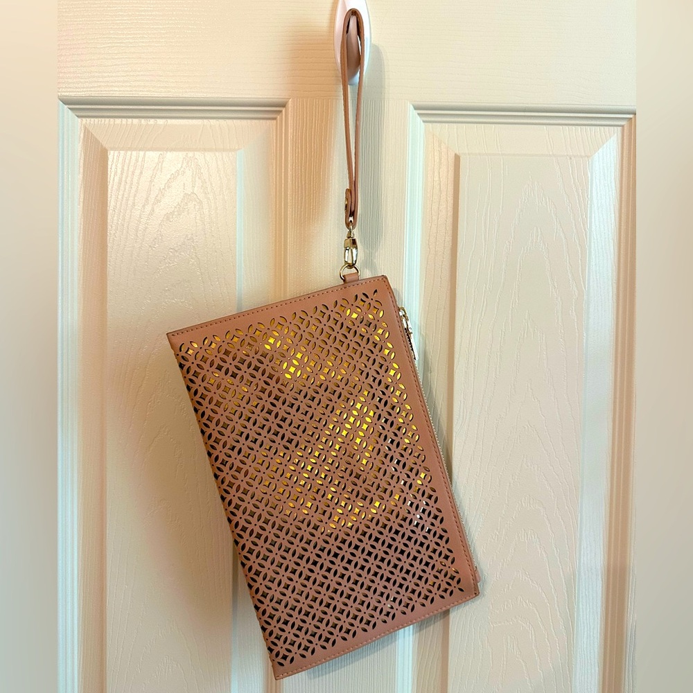 Madison West Brown Cut-Out Wristlet